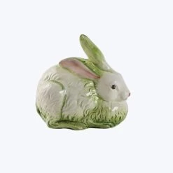 Handpainted Ceramic Easter Bunny, Green