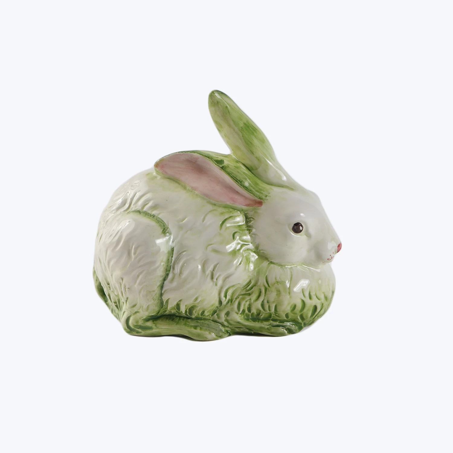 Handpainted Ceramic Easter Bunny, Green 3 Handpainted Ceramic Easter Bunny, Green