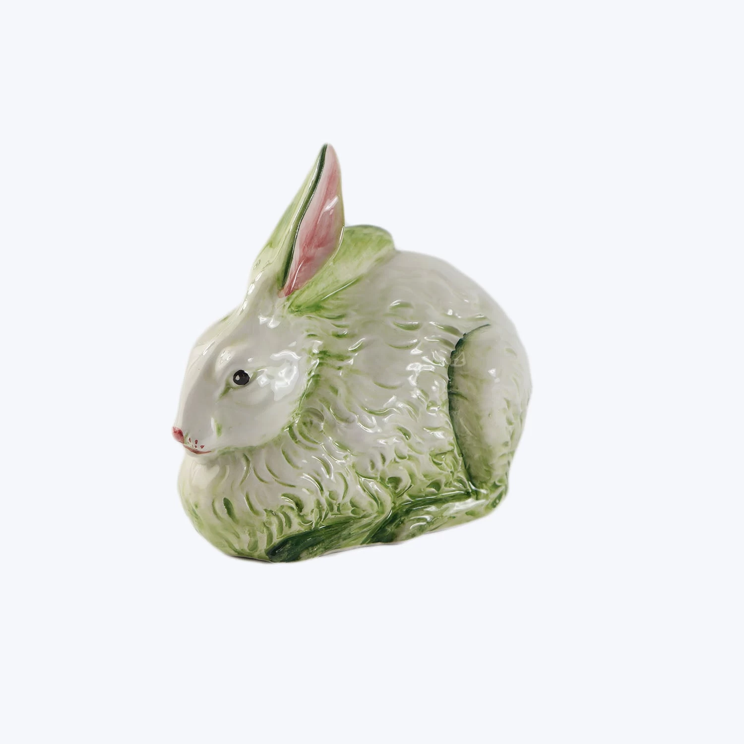 Handpainted Ceramic Easter Bunny, Green 4 Handpainted Ceramic Easter Bunny, Green - Image 2