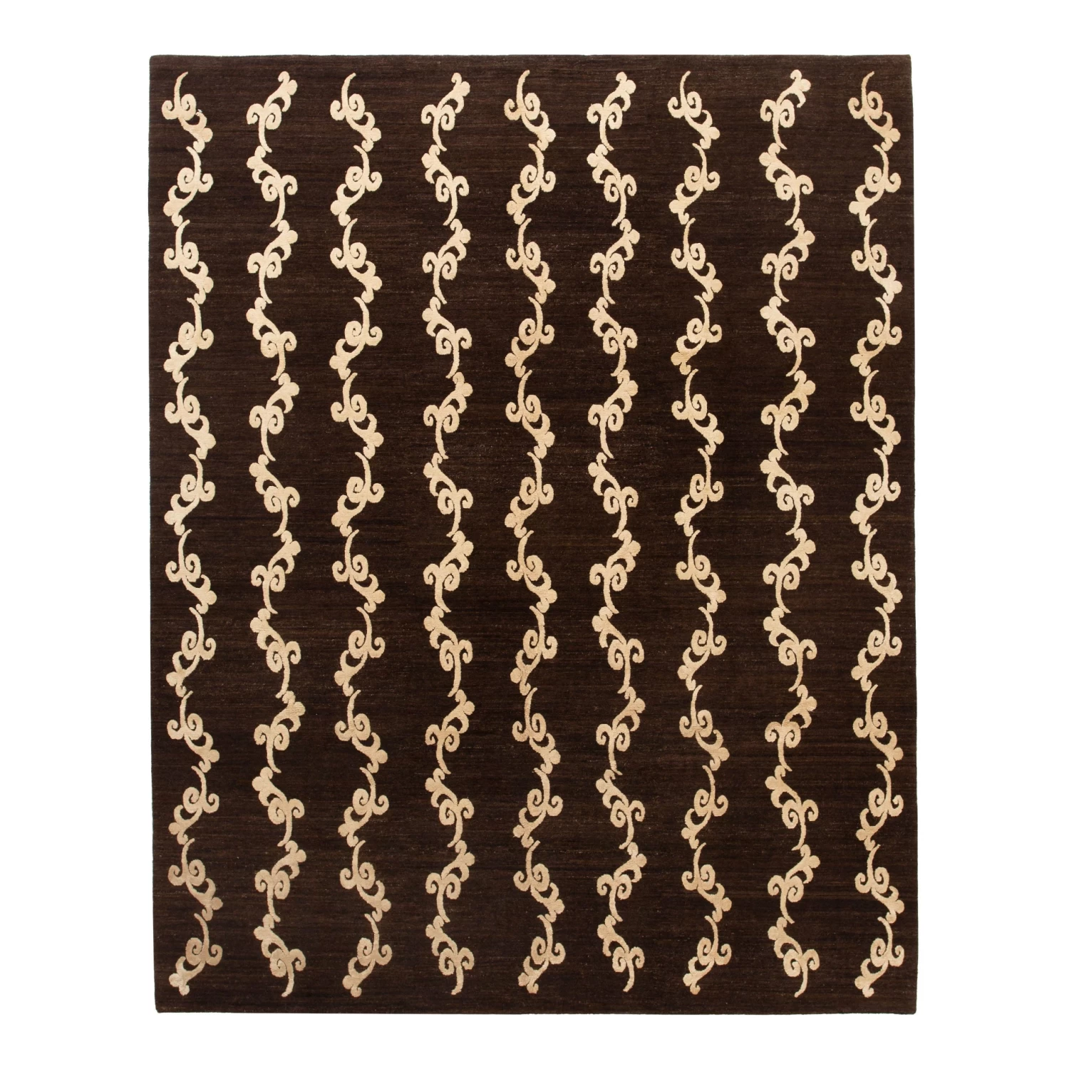 Brown Modern Wool Silk Blend Rug - 8' X 10' 3 Brown Modern Wool Silk Blend Rug - 8' X 10'