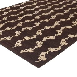 Brown Modern Wool Silk Blend Rug - 8' X 10' 13 Brown Modern Wool Silk Blend Rug - 8' X 10' -Home Comprehensive Shop 1105914 3