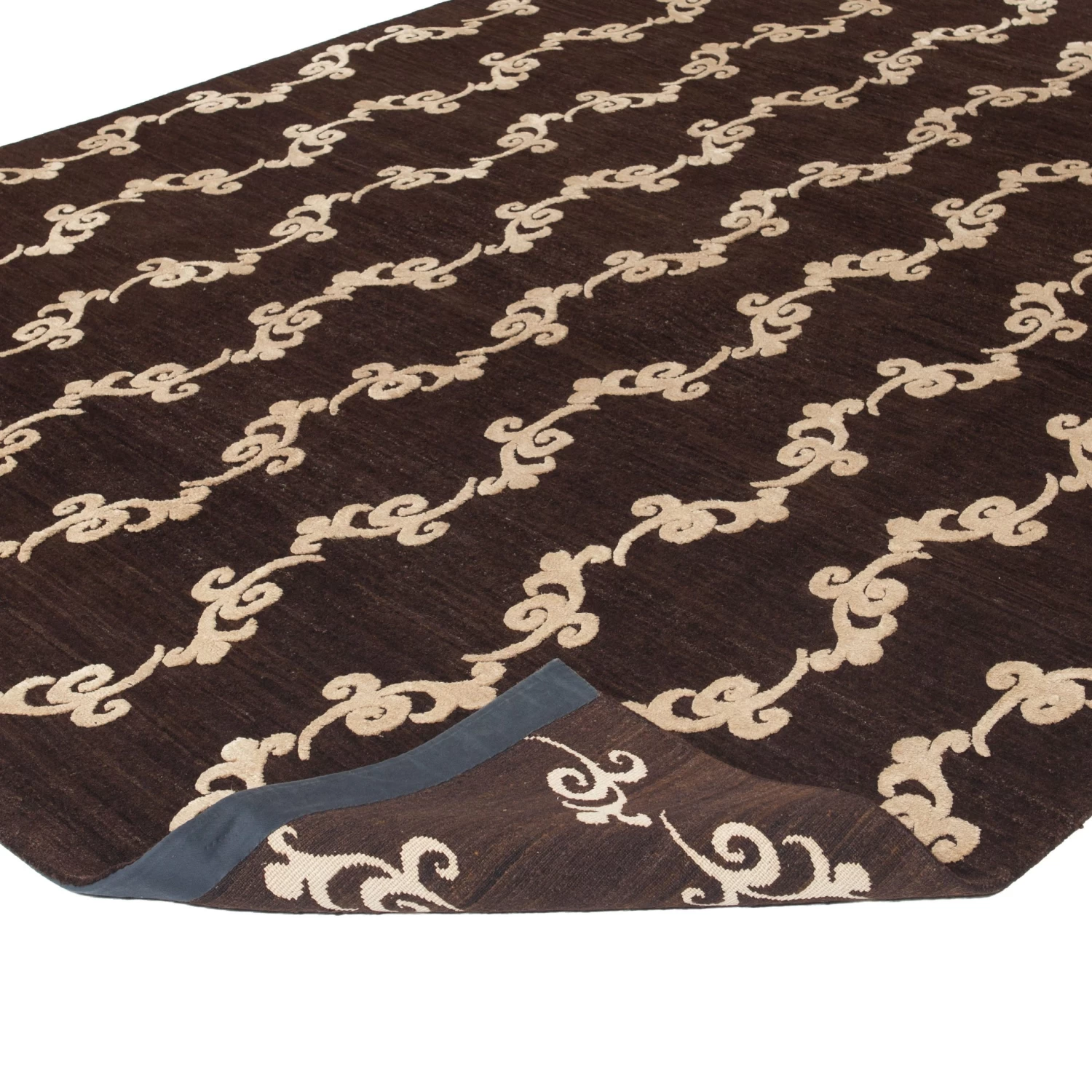 Brown Modern Wool Silk Blend Rug - 8' X 10' 7 Brown Modern Wool Silk Blend Rug - 8' X 10' - Image 5
