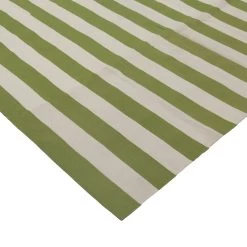 Green And White Striped Dhurrie Cotton Rug - 10' X 14'11" 9 Green And White Striped Dhurrie Cotton Rug - 10' X 14'11" -Home Comprehensive Shop 1164284 3