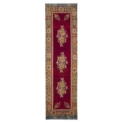 Purple Antique Kuba Runner - 3'10" X 13'