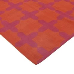 Orange And Pink Geometric Cotton Rug - 9'6" X 13'6" 9 Orange And Pink Geometric Cotton Rug - 9'6" X 13'6" -Home Comprehensive Shop 1231673 3 80215c09 d600 46bb a112 6532885f0a5f