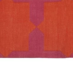 Orange And Pink Geometric Cotton Rug - 9'6" X 13'6" 11 Orange And Pink Geometric Cotton Rug - 9'6" X 13'6" -Home Comprehensive Shop 1231673 5