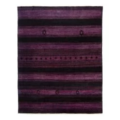 Purple Overdyed Wool Rug - 10'5" X 13'