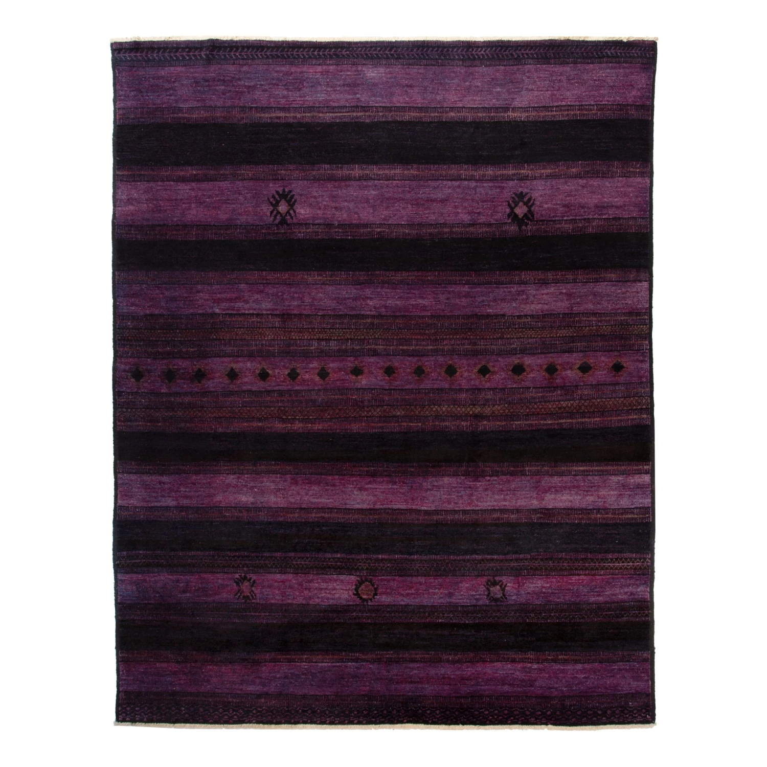 Purple Overdyed Wool Rug - 10'5" X 13' 3 Purple Overdyed Wool Rug - 10'5" X 13'
