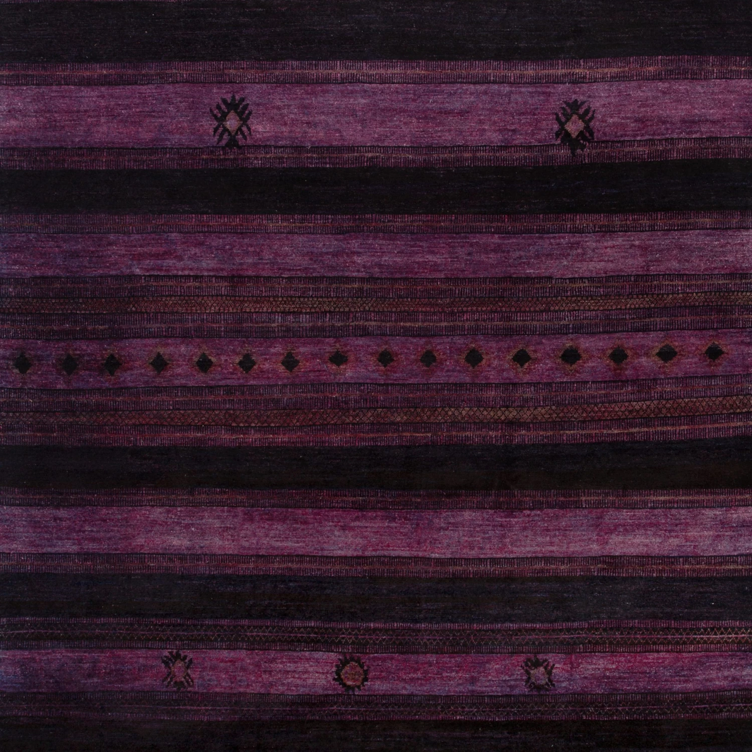 Purple Overdyed Wool Rug - 10'5" X 13' 4 Purple Overdyed Wool Rug - 10'5" X 13' - Image 2