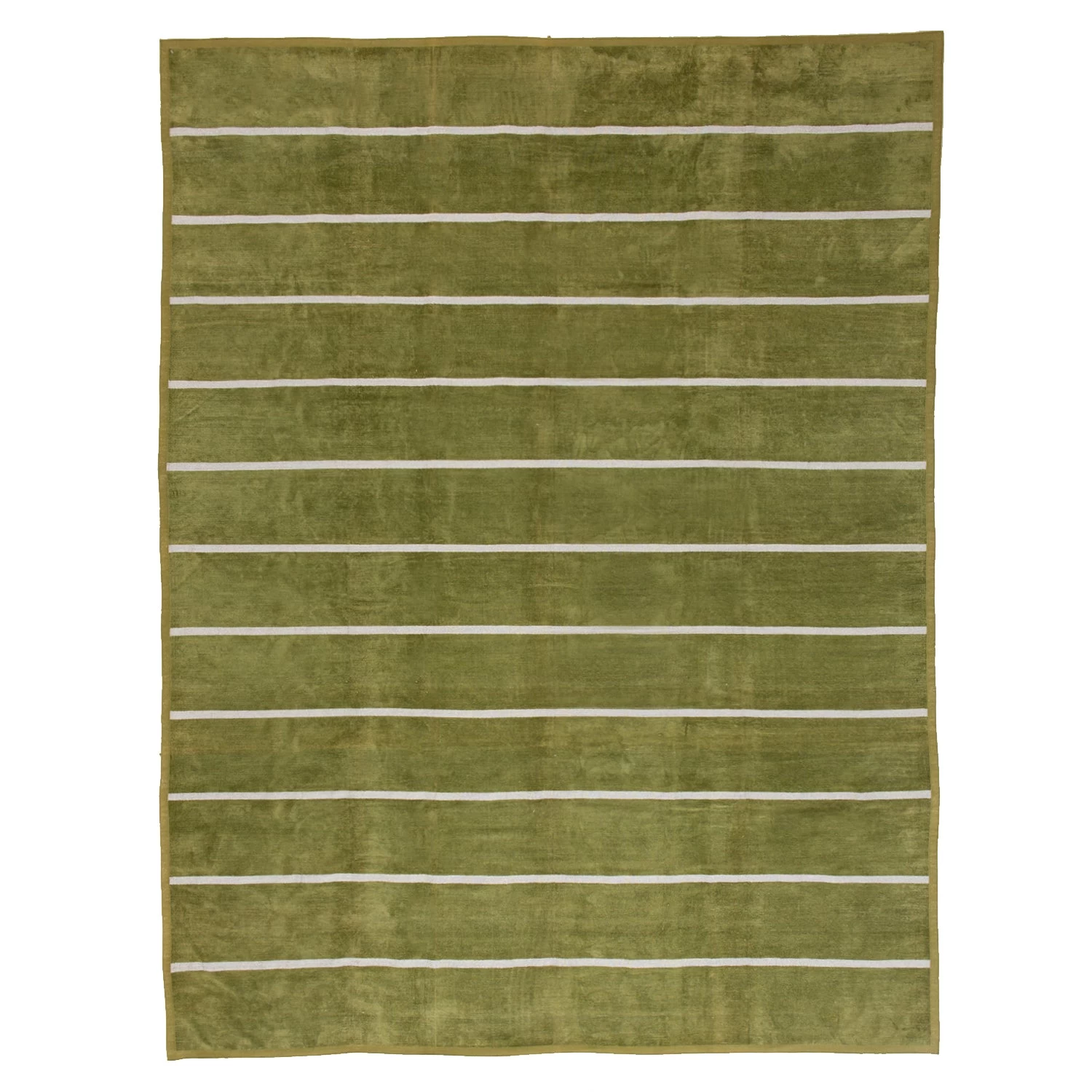 Green Flatweave Cotton Rug - 8'10" X 11'10" 3 Green Flatweave Cotton Rug - 8'10" X 11'10"