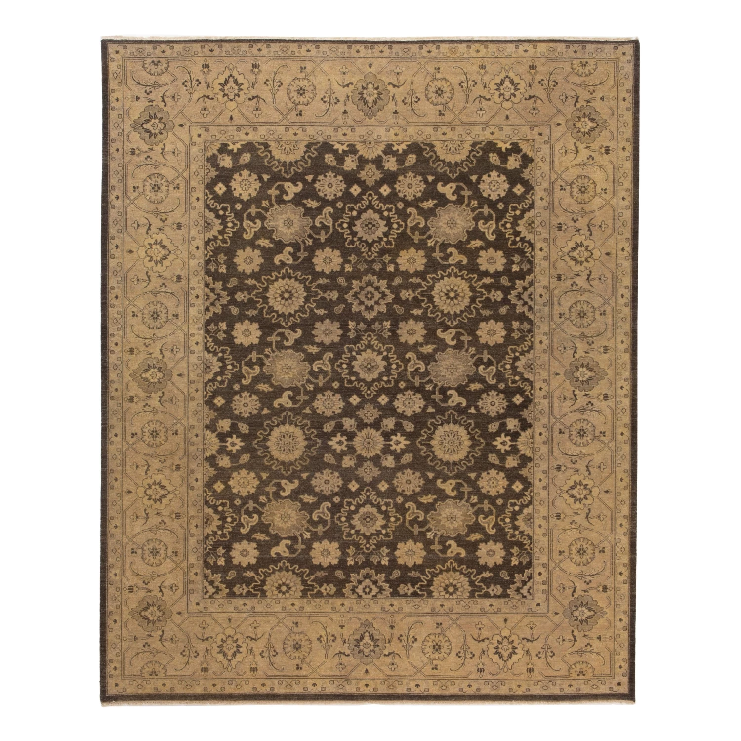 Brown Traditional Wool Rug - 8' X 10' 3 Brown Traditional Wool Rug - 8' X 10'