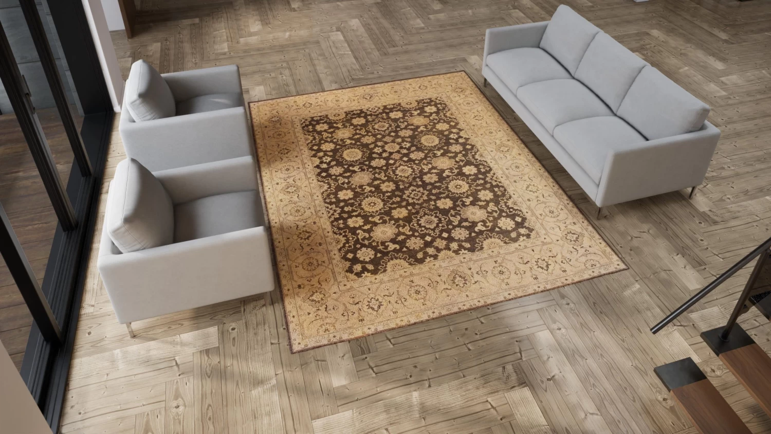 Brown Traditional Wool Rug - 8' X 10' 8 Brown Traditional Wool Rug - 8' X 10' - Image 6