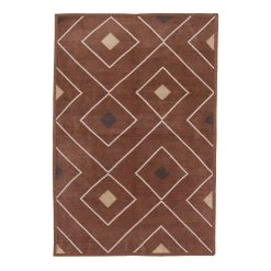 Brown Geometric Flatweave Chenille Rug - 3'6" X 5'6"