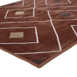 Brown Geometric Flatweave Chenille Rug - 3'6" X 5'6" -Home Comprehensive Shop 1333311 3