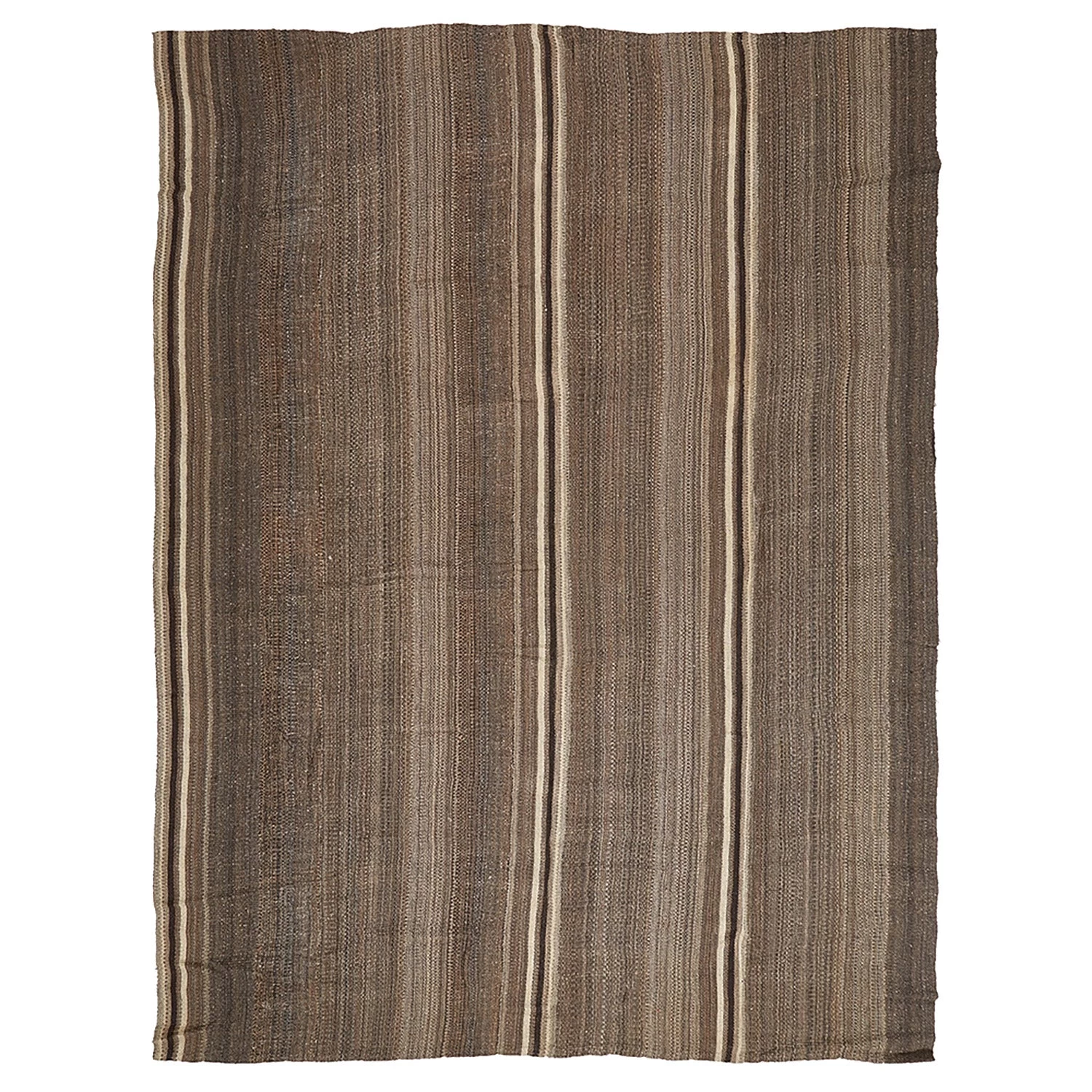 Brown Vintage Flatweave Wool Blend Rug - 11'6" X 15'4" 3 Brown Vintage Flatweave Wool Blend Rug - 11'6" X 15'4"