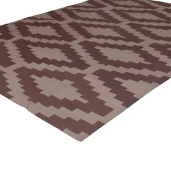 Cream And Brown Flatweave Cotton Rug - 8'1" X 11'1" 9 Cream And Brown Flatweave Cotton Rug - 8'1" X 11'1" -Home Comprehensive Shop 1399989 3