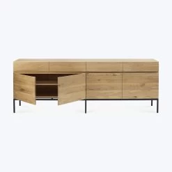 Oak Ligna 4-Door Sideboard 9 Oak Ligna 4-Door Sideboard -Home Comprehensive Shop 1403823 3
