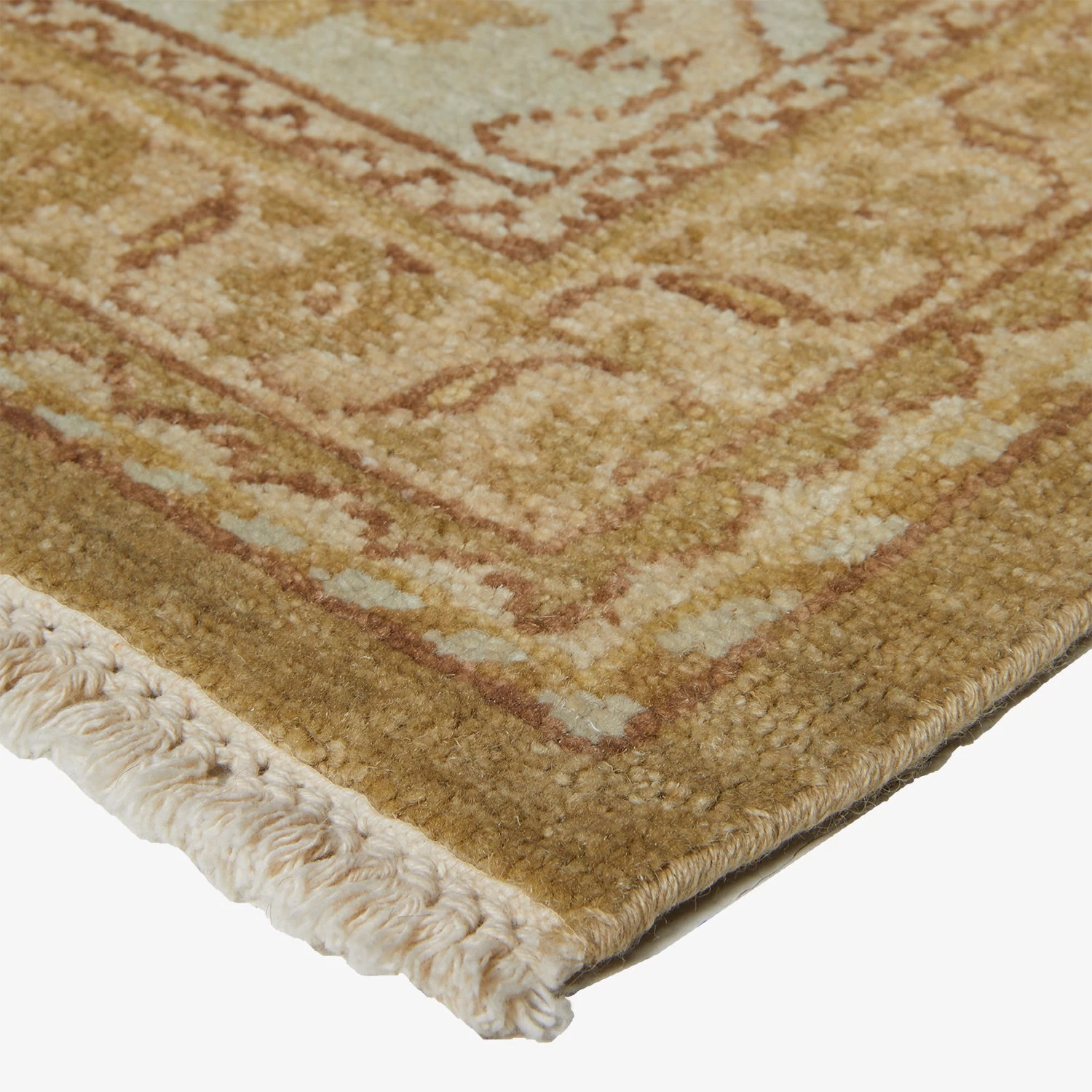 Beige Vintage Traditional Wool Rug - 12'5" X 14'1" 4 Beige Vintage Traditional Wool Rug - 12'5" X 14'1" - Image 2