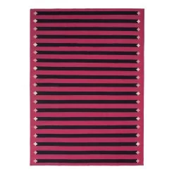 Pink Striped Dhurrie Cotton Rug - 10' X 14'16