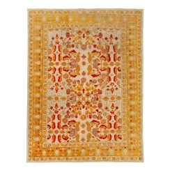 Yellow Antique Wool Rug - 11'8" X 15'1"