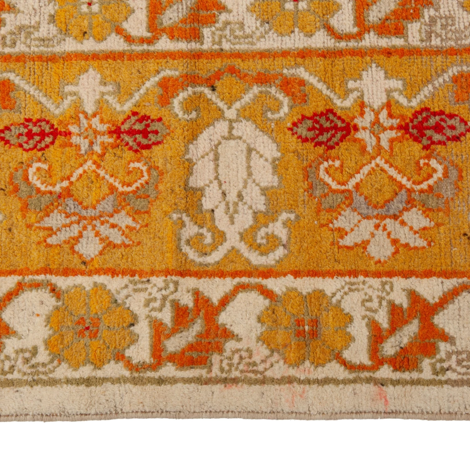 Yellow Antique Wool Rug - 11'8" X 15'1" 7 Yellow Antique Wool Rug - 11'8" X 15'1" - Image 5