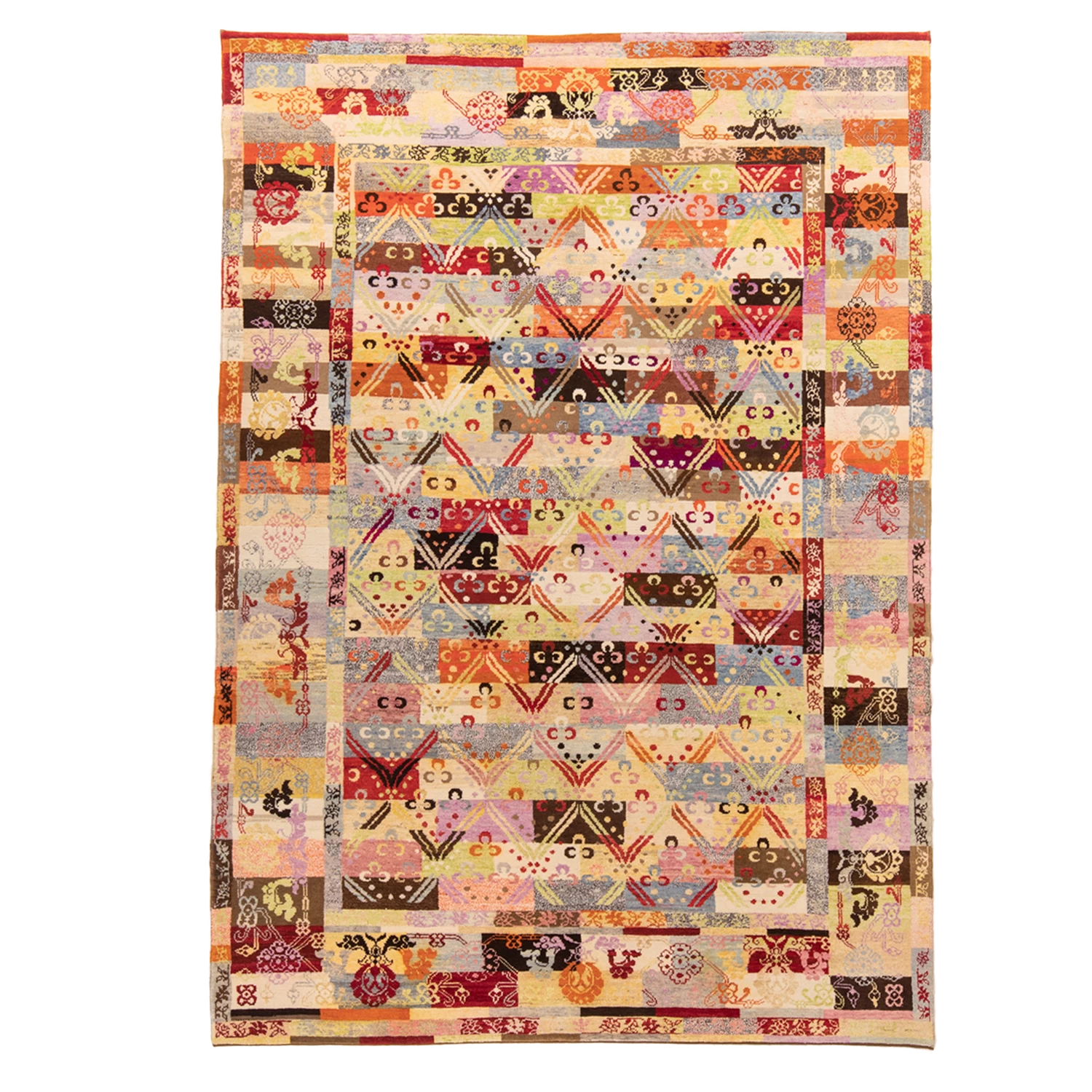 Multicolored Vintage Traditional Wool Rug - 8'2" X 11'4" 3 Multicolored Vintage Traditional Wool Rug - 8'2" X 11'4"