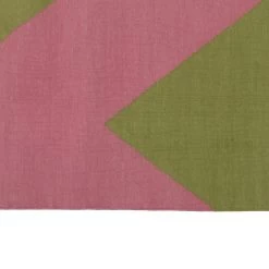 Pink And Green Chevron Cotton Rug - 10' X 14' 11 Pink And Green Chevron Cotton Rug - 10' X 14' -Home Comprehensive Shop 1432921 5