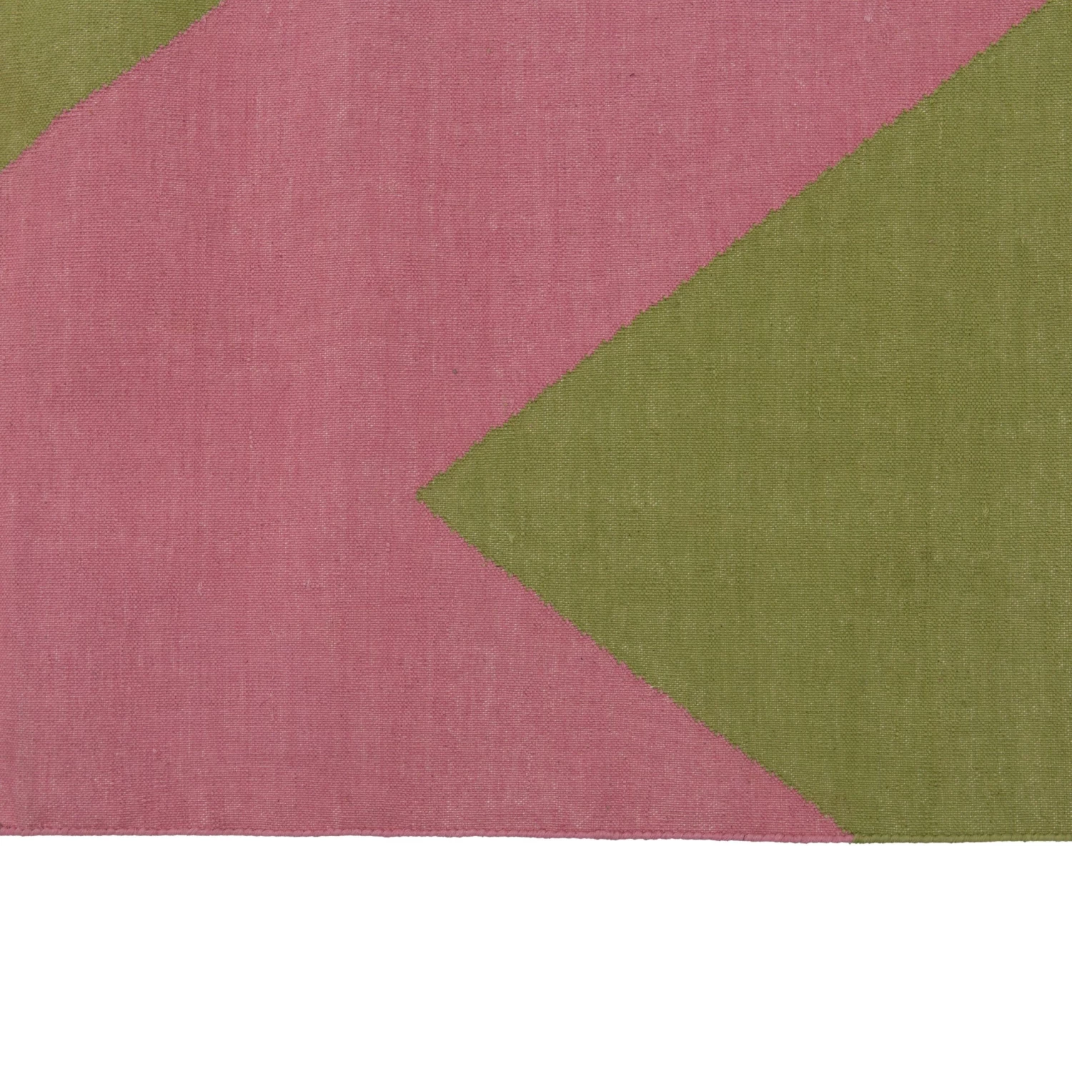 Pink And Green Chevron Cotton Rug - 10' X 14' 7 Pink And Green Chevron Cotton Rug - 10' X 14' - Image 5