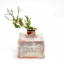 Ash Cloud Square Vase, Pink