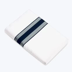 Dimora Sheets & Pillowcases, White/Midnight Blue