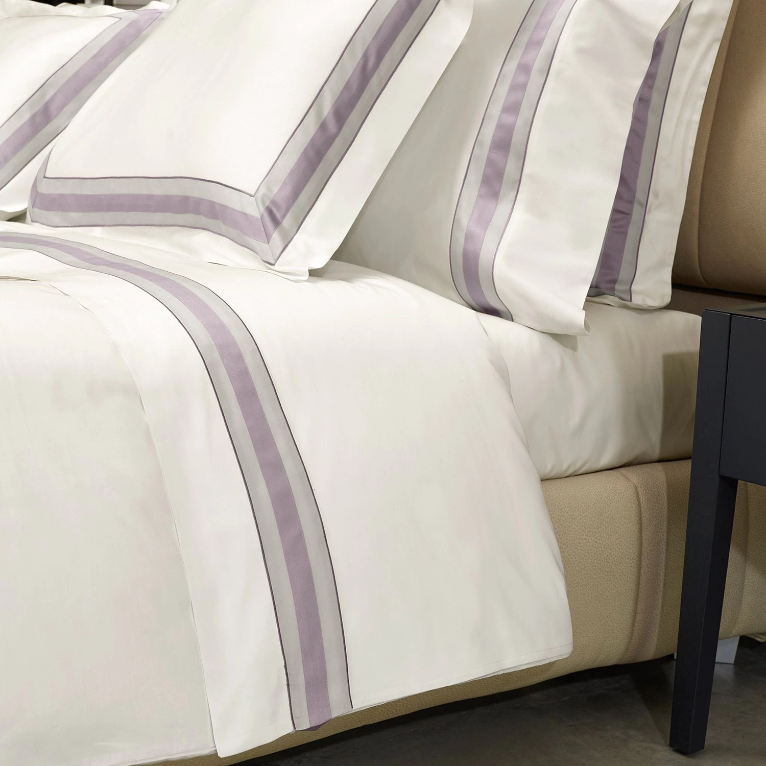 Dimora Sheets & Pillowcases, Ivory/Thistle 4 Dimora Sheets & Pillowcases, Ivory/Thistle - Image 2