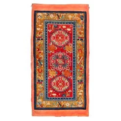 Multicolored Vintage Traditional Tibetan Wool Rug - 2'9" X 5'3"