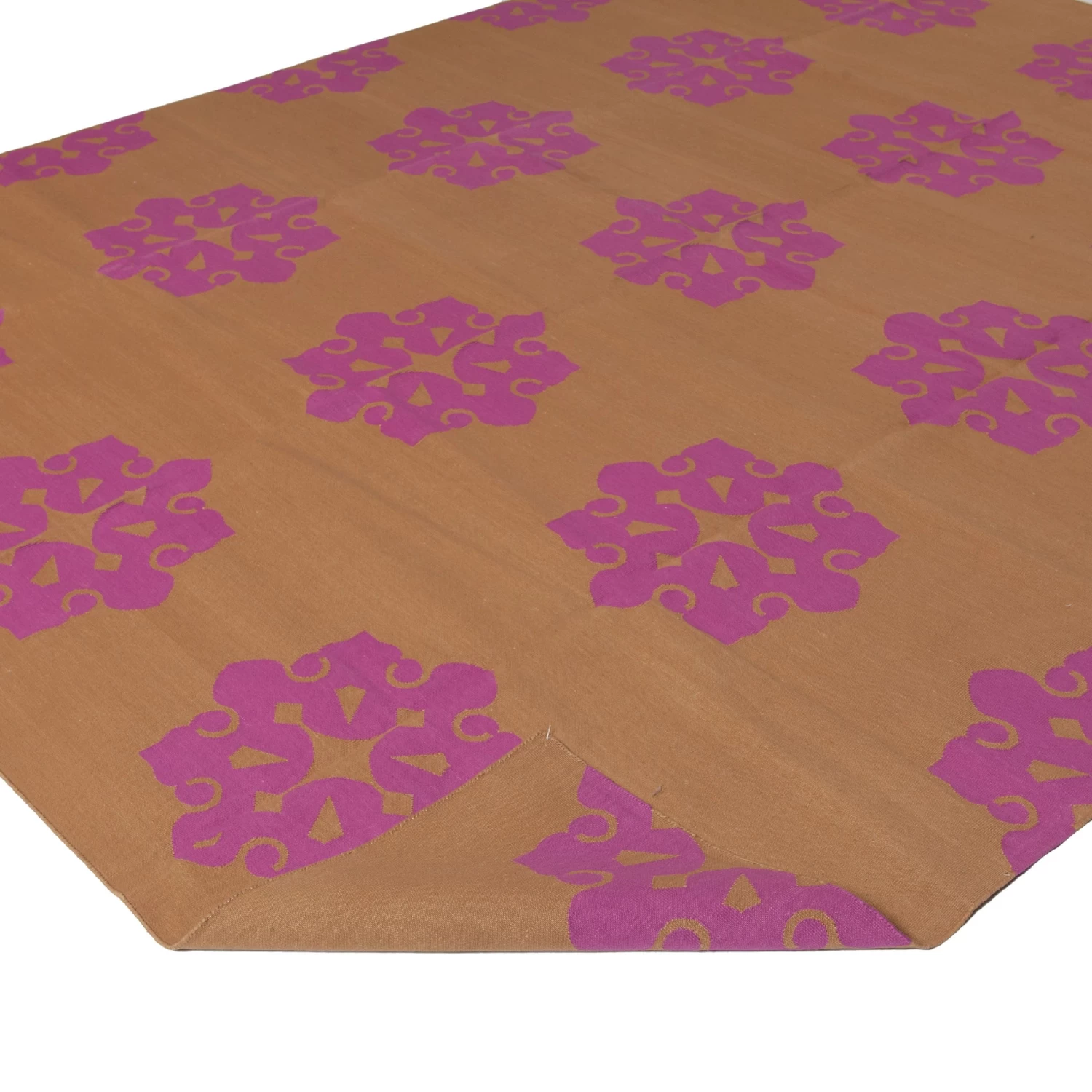 Pink Flatweave Cotton Rug - 7'10" X 9'10" 6 Pink Flatweave Cotton Rug - 7'10" X 9'10" - Image 4