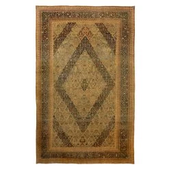 Brown Vintage Traditional Wool Persian Rug - 6'9" X 8'9"