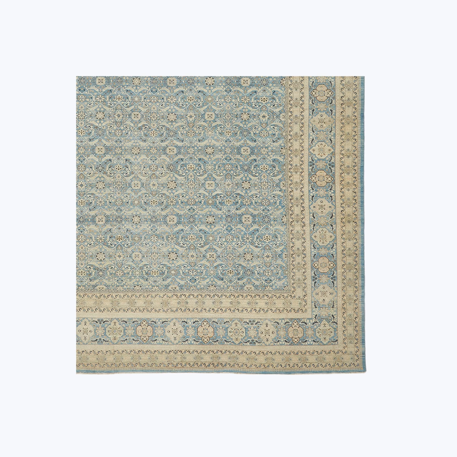 Blue Traditional Wool Rug - 11'7" X 18'2" 5 Blue Traditional Wool Rug - 11'7" X 18'2" - Image 3