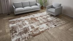 Brown Modern Wool Silk Blend Rug - 7'11"x 10' -Home Comprehensive Shop 1491097 3