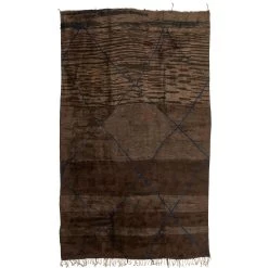 Brown Moroccan Wool Rug - 13'5" X 21'10"