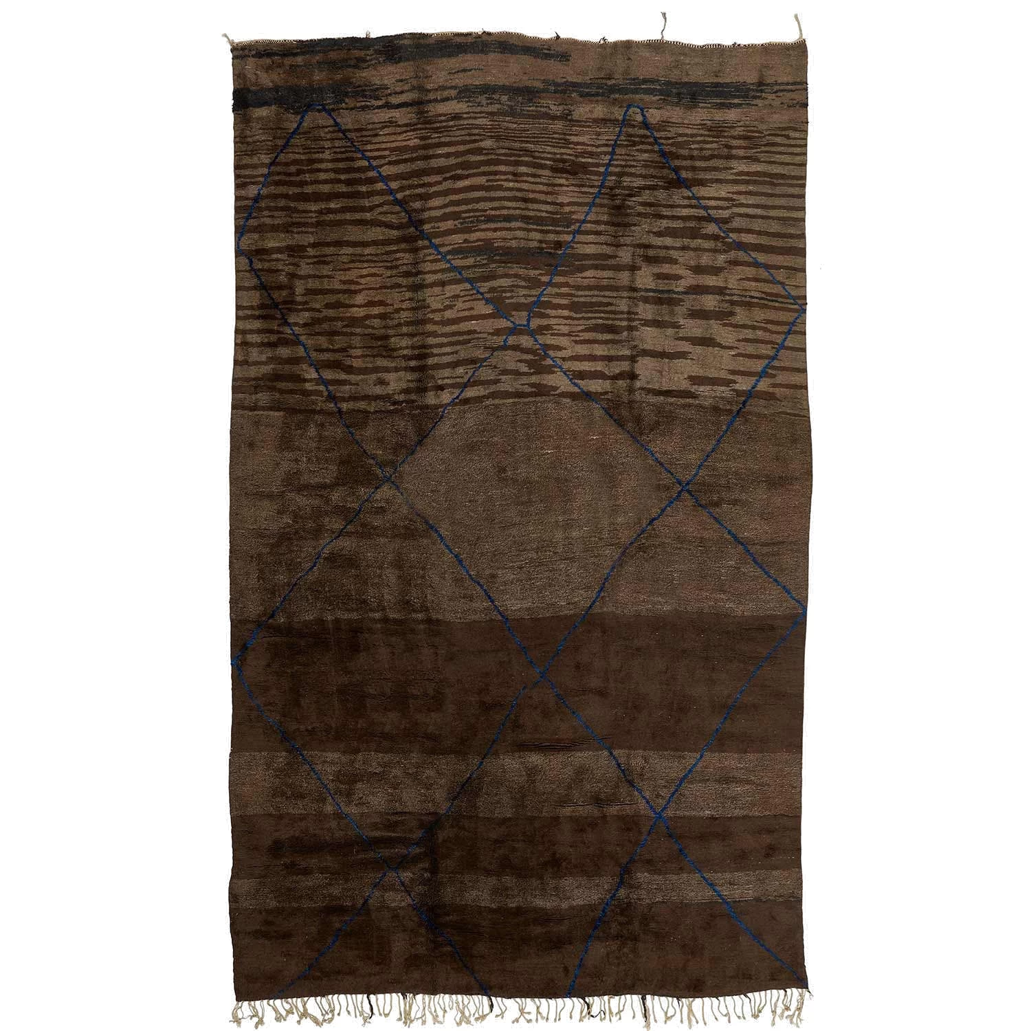 Brown Moroccan Wool Rug - 13'5" X 21'10" 3 Brown Moroccan Wool Rug - 13'5" X 21'10"