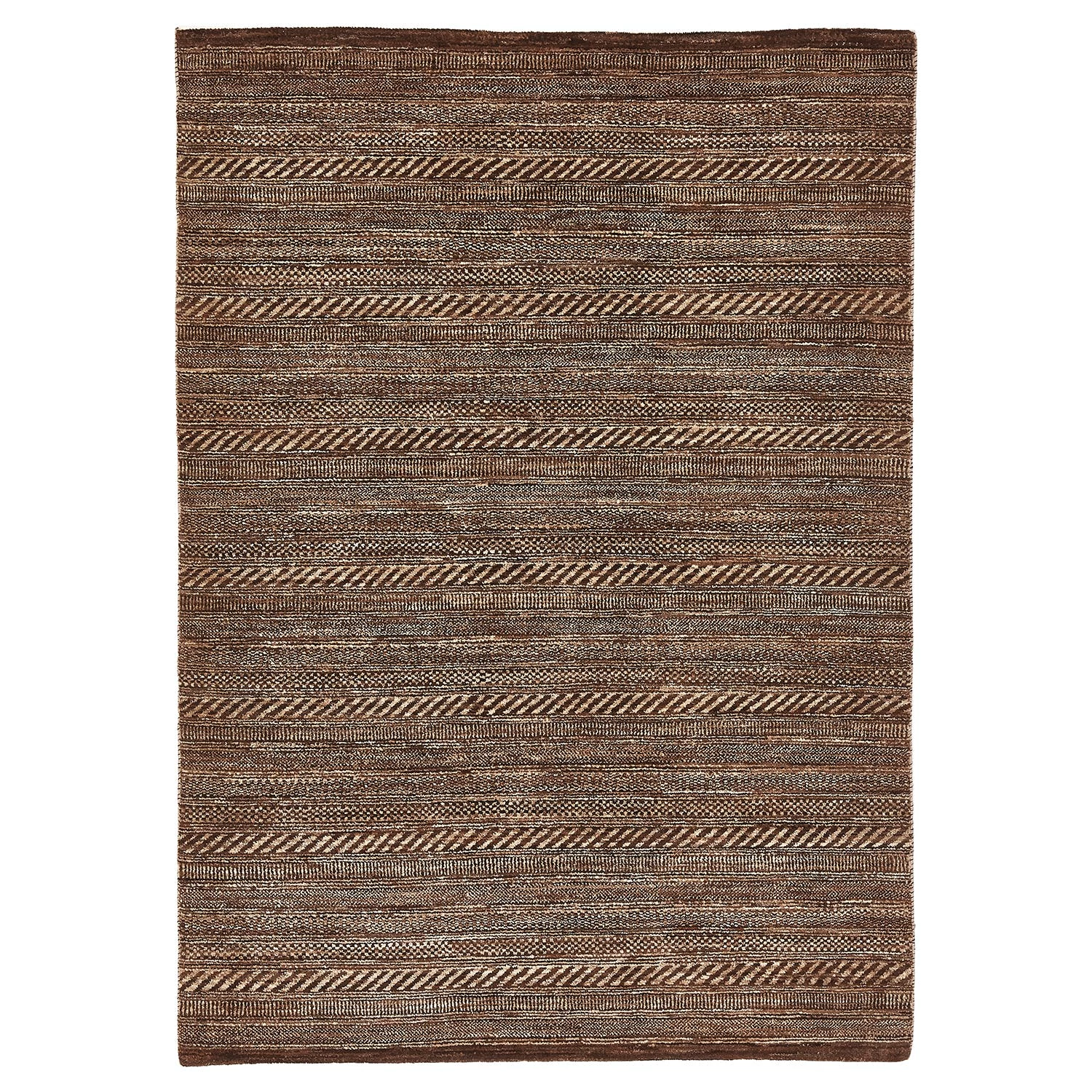 Brown Textured Wool Rug - 4'7" X 6'7" 3 Brown Textured Wool Rug - 4'7" X 6'7"