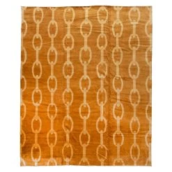 Orange Transitional Wool Rug - 12' X 15'