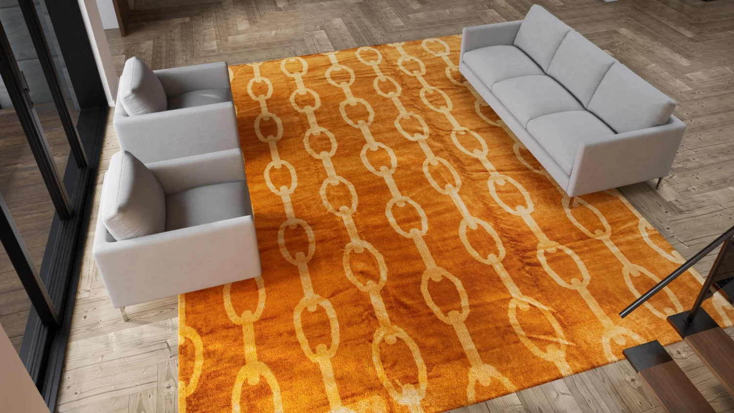 Orange Transitional Wool Rug - 12' X 15' 9 Orange Transitional Wool Rug - 12' X 15' - Image 7