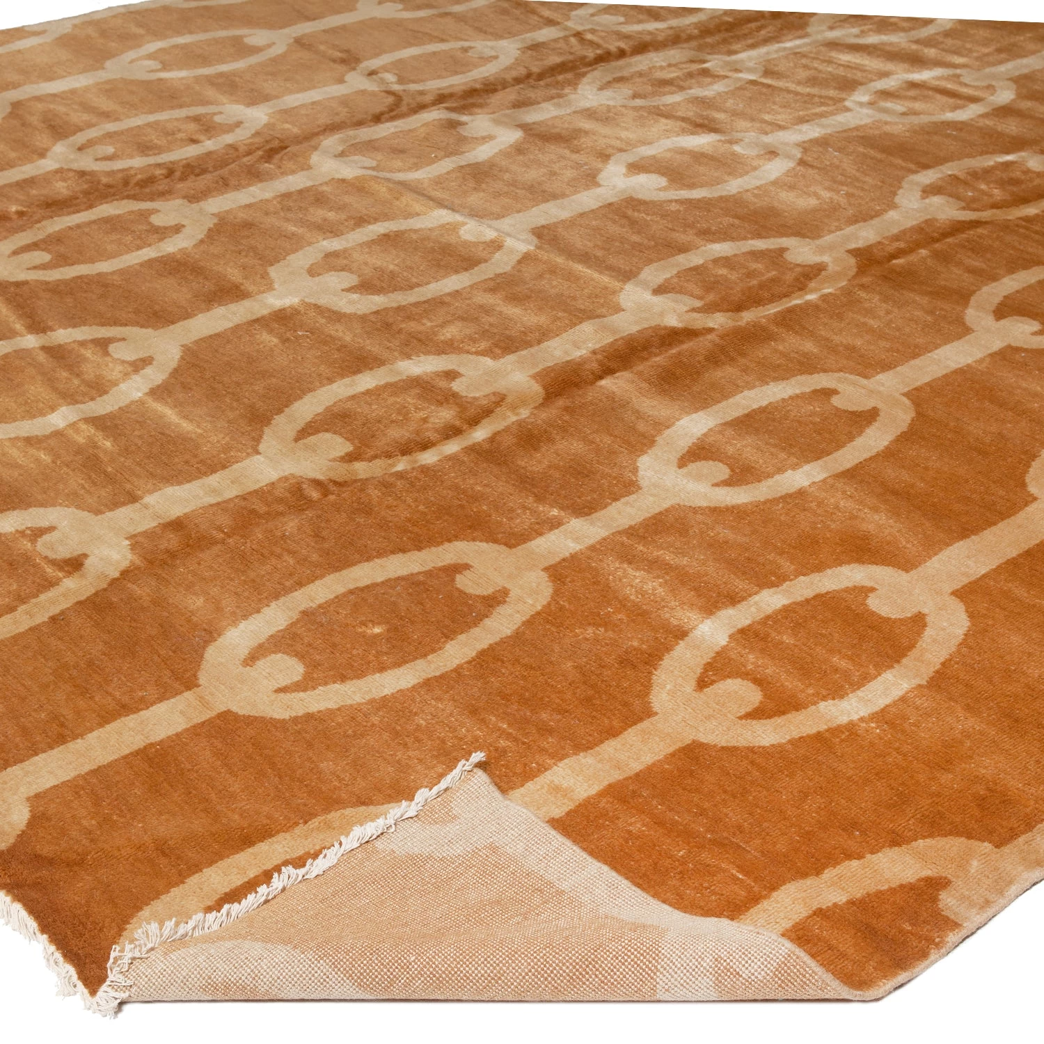 Orange Transitional Wool Rug - 12' X 15' 7 Orange Transitional Wool Rug - 12' X 15' - Image 5