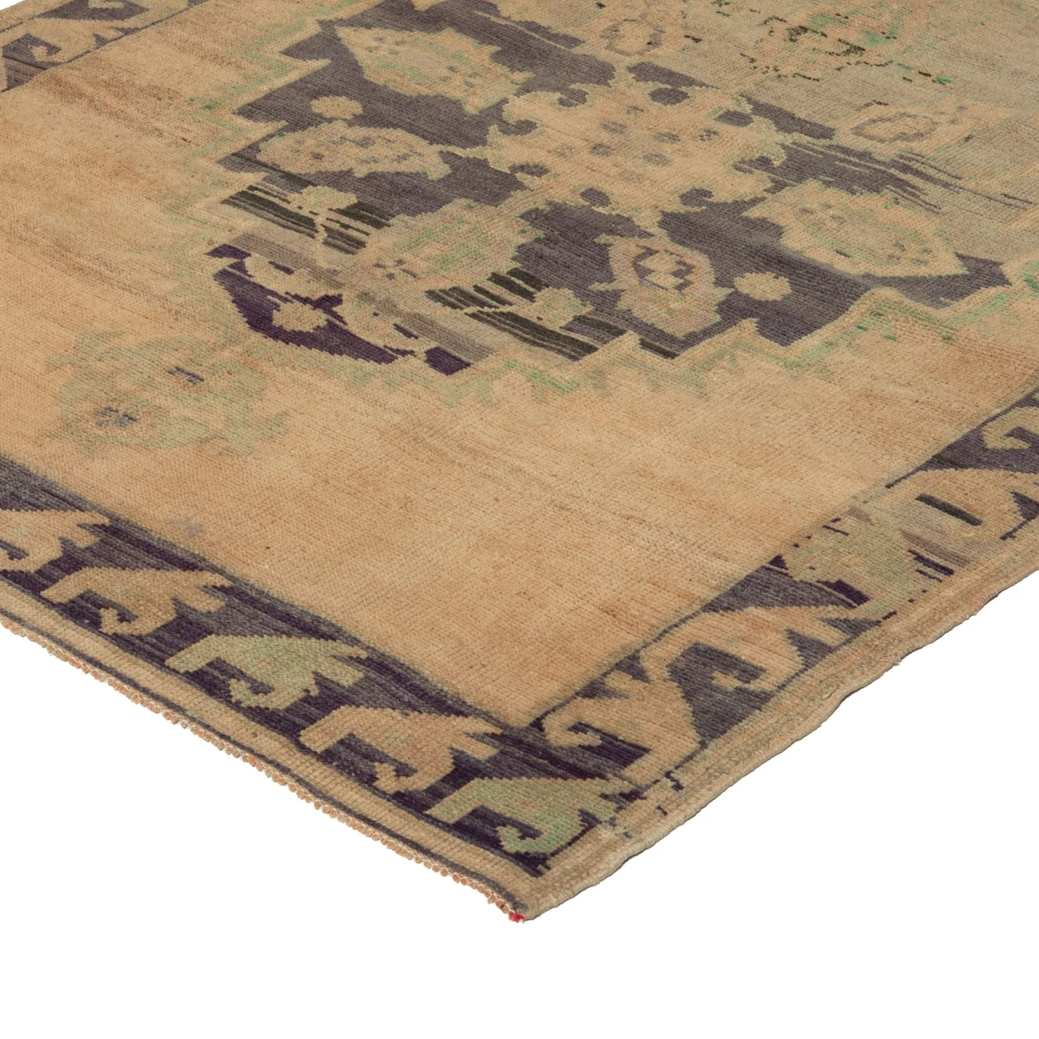 Beige Vintage Traditional Anatolian Wool Rug - 4'7" X 12'3" 5 Beige Vintage Traditional Anatolian Wool Rug - 4'7" X 12'3" - Image 3