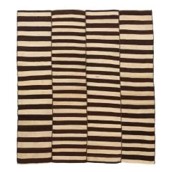 Brown Flatweave Wool Persian Rug - 4'10" X 5'4"