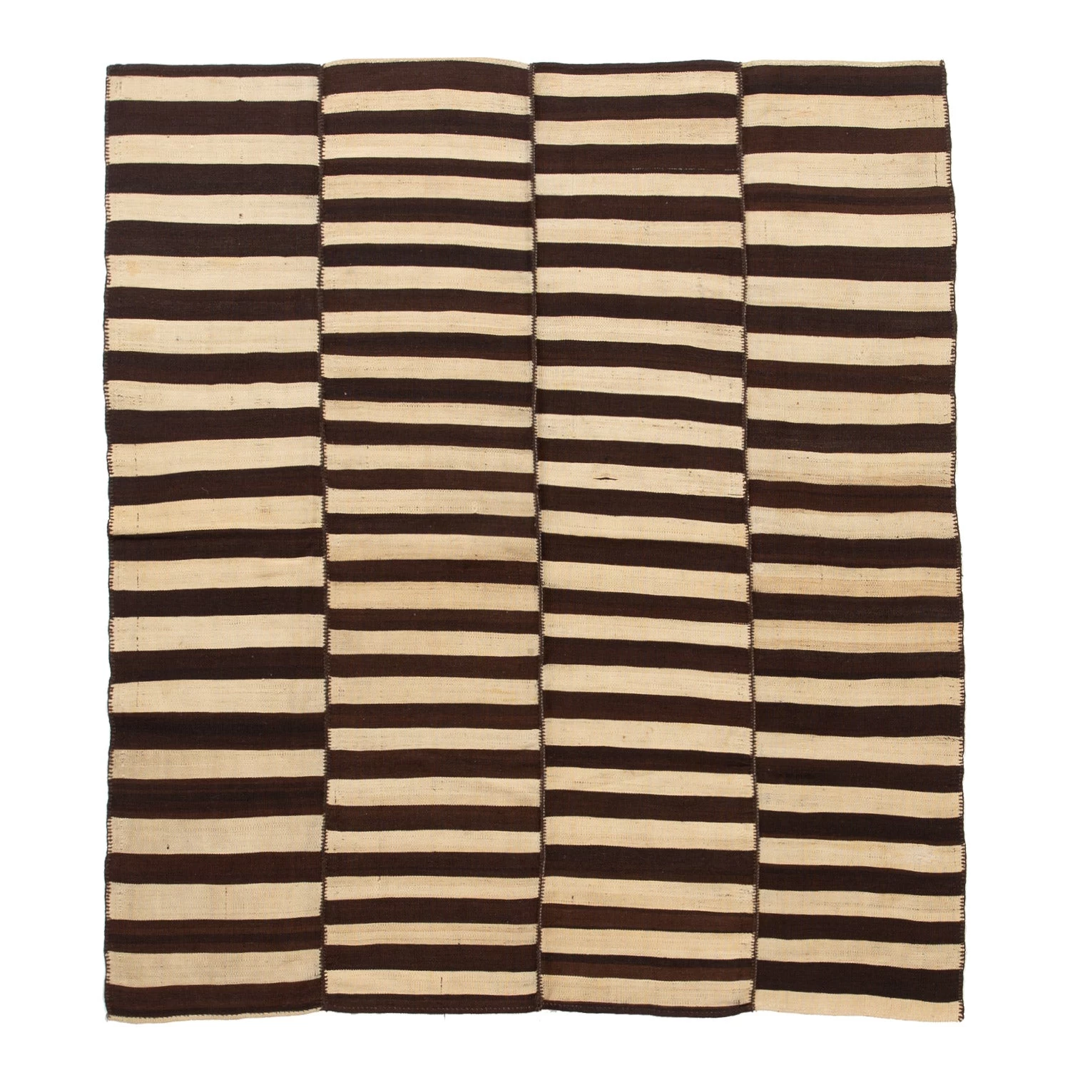 Brown Flatweave Wool Persian Rug - 4'10" X 5'4" 3 Brown Flatweave Wool Persian Rug - 4'10" X 5'4"