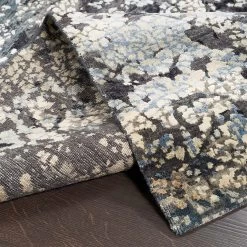 Grey Abstract Modern Silk Rug - 10' X 14' -Home Comprehensive Shop 1528454 5