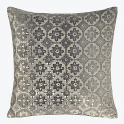 Small Moroccan Velvet Pillow, Silver