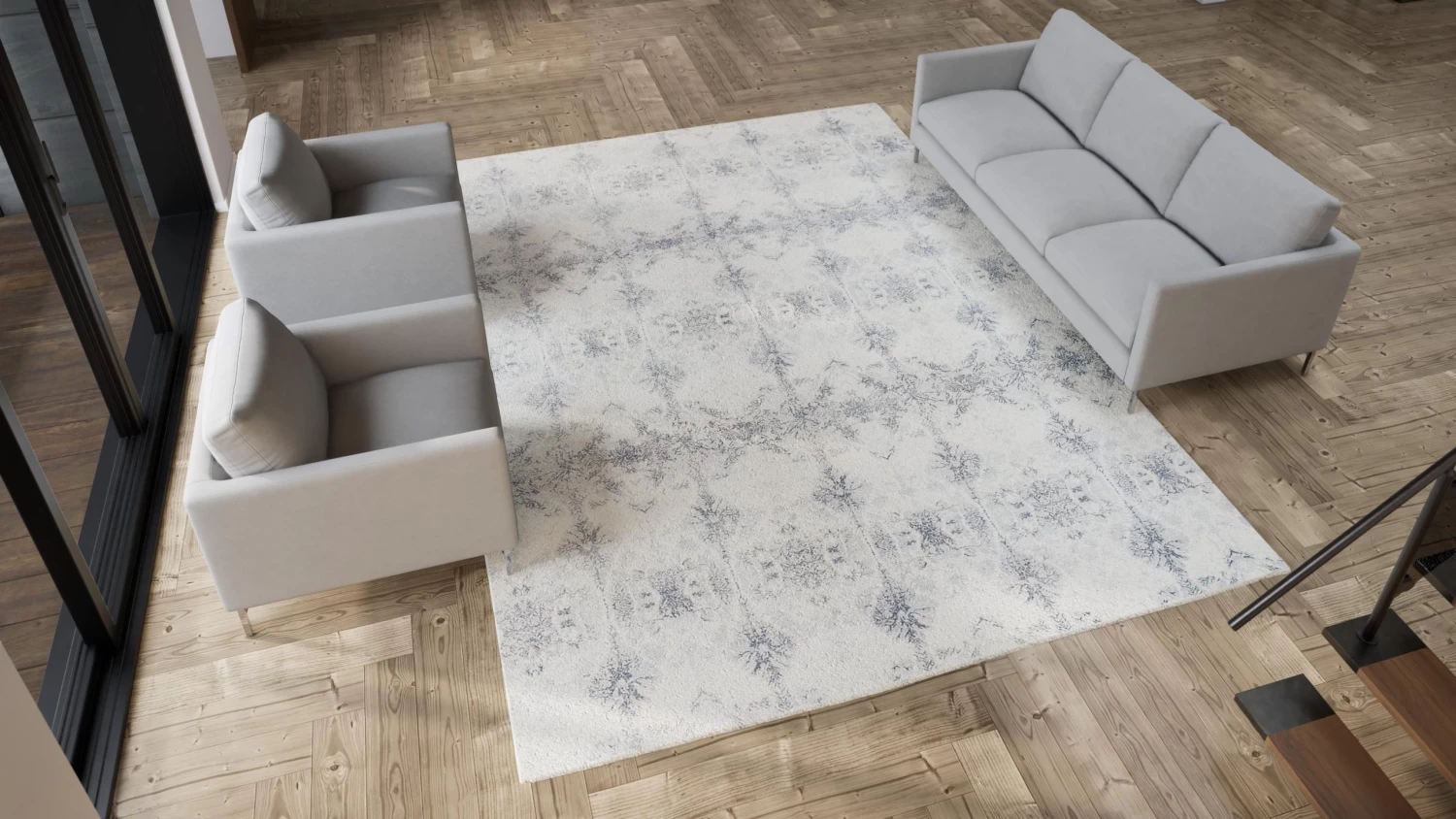 White Modern Wool Rug - 9'1" X 12'4" 5 White Modern Wool Rug - 9'1" X 12'4" - Image 3