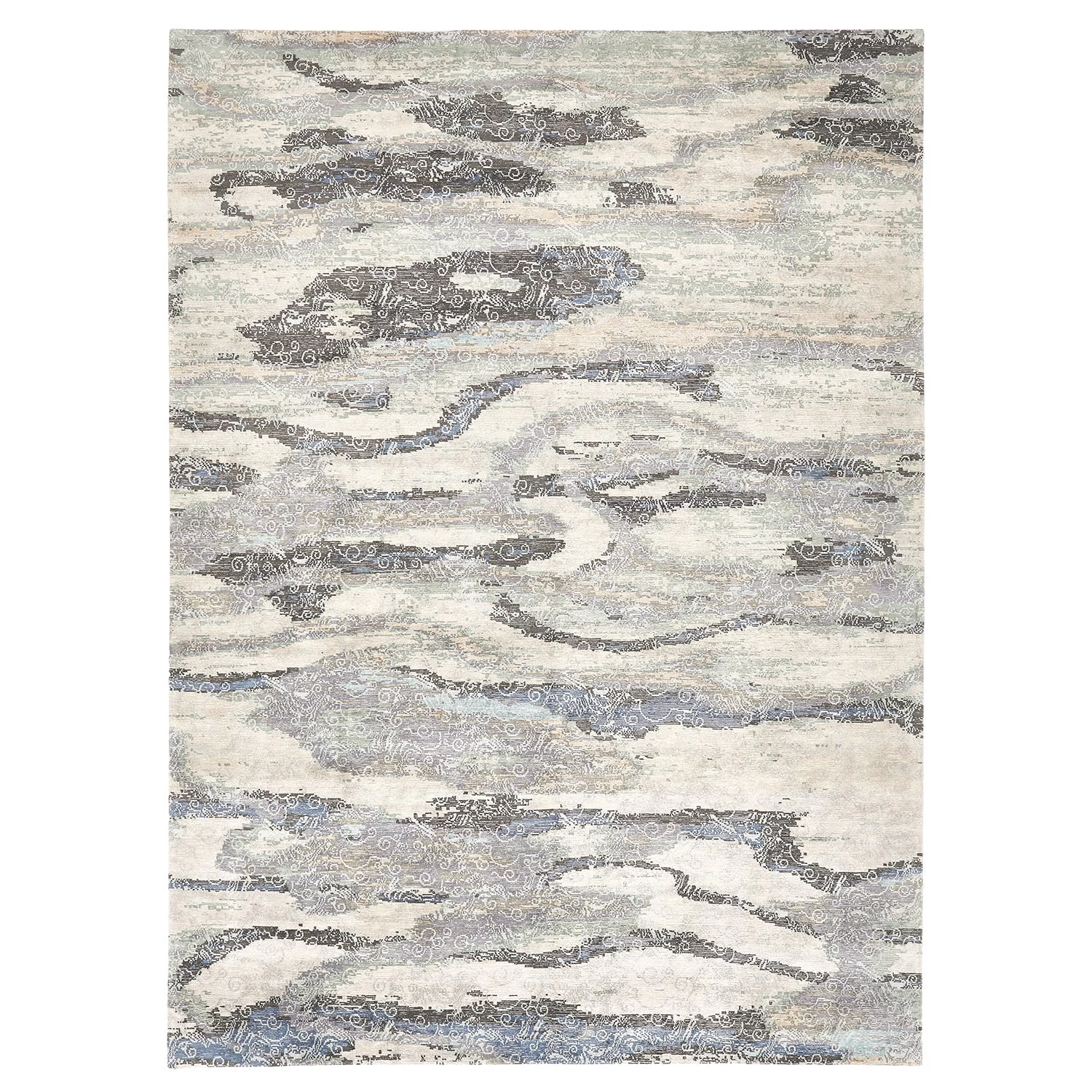 Grey Solid Modern Wool Rug - 10' X 14' 3 Grey Solid Modern Wool Rug - 10' X 14'