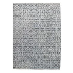 Blue Transitional Wool Silk Blend Rug - 10'1" X 14'1"